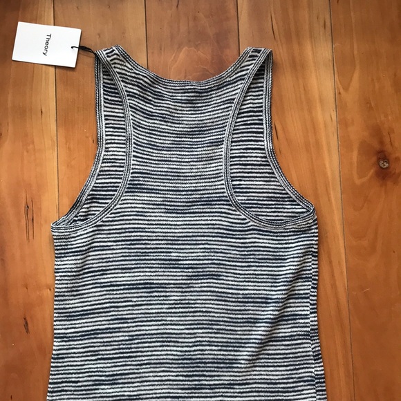 NYT Theory navy/white striped linen maxi dress - Picture 6 of 6